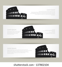 Colosseum Banners - Vector Illustration