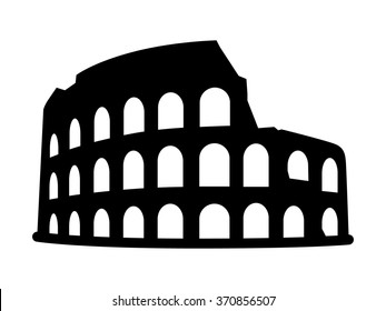 Colosseum / Coliseum amphitheater in Rome, Italy flat vector icon for travel apps and websites