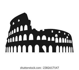 Colosseum, Coliseum in Rome, Italy flat vector icon