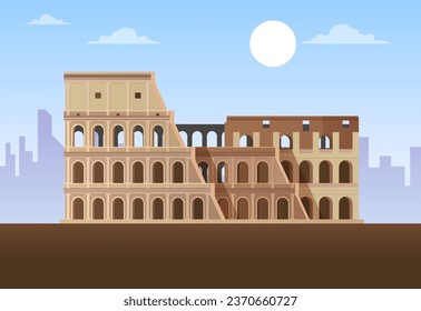 The Colosseum - An Elliptical Amphitheatre - Stock Illustration as EPS 10 File