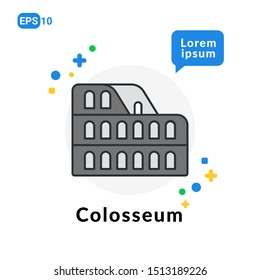 Colosseum Flat icon. Used For web, logo, mobile app, User Interface