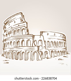 colosseum hand draw 