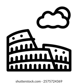 Colosseum icon. Editable line icon. Vector illustration