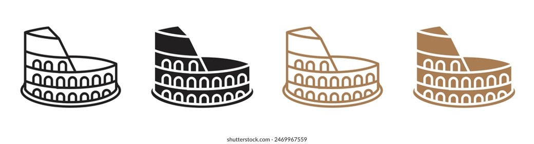 Colosseum icon line art vector