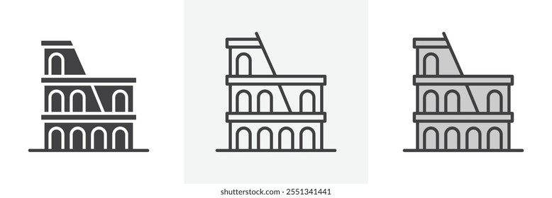 Colosseum icon pack. Vector illustration. EPS10