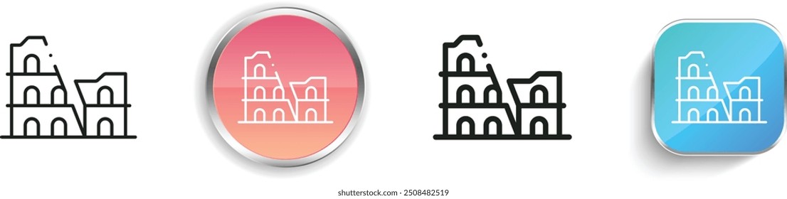 Colosseum icon. Thin Linear, Regular and Button Style Design Isolated On White Background