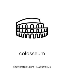 Colosseum icon. Trendy modern flat linear vector Colosseum icon on white background from thin line Architecture and Travel collection, editable outline stroke vector illustration