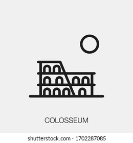 colosseum icon vector. Linear style sign for mobile concept and web design. colosseum symbol illustration. Pixel vector graphics - Vector.