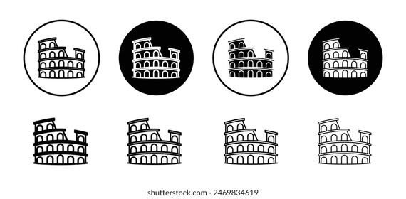 Colosseum icon vector set collection for web