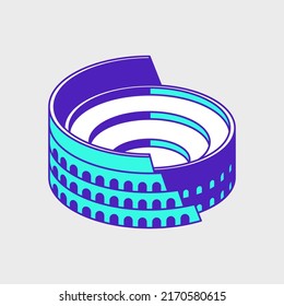 Colosseum isometric vector icon illustration