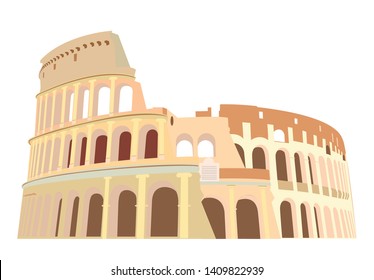 Colosseum in Italy icon. Attraction Of Rome. Vector image.