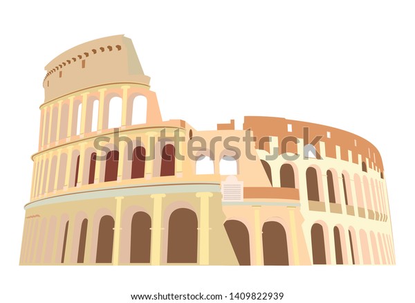 Colosseum Italy Icon Attraction Rome Vector Stock Vector (Royalty Free ...