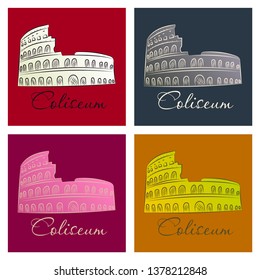 Colosseum in Italy icon in cartoon style isolated on white background. Countries symbol stock vector illustration.