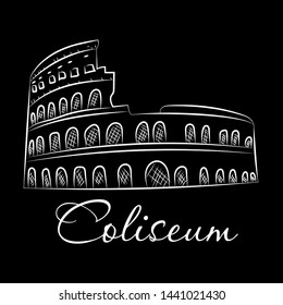 Colosseum in Italy icon in cartoon style isolated on white background. Countries symbol stock vector illustration.
