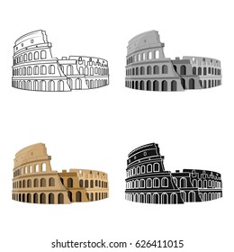 Colosseum in Italy icon in cartoon style isolated on white background. Countries symbol stock vector illustration.