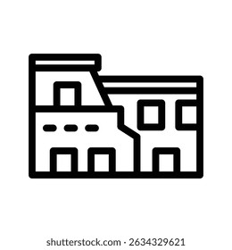 colosseum line icon illustration vector graphic. Simple element illustration vector graphic, suitable for app, websites, and presentations isolated on white background