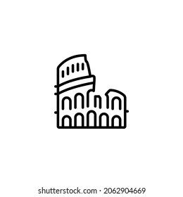 Colosseum Line Icon, Vector Template