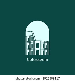 Colosseum Logo Icon. Illustration vector graphics of Colloseum. Perfect for Posters, Backgrounds,  Wallpapers, etc. 
