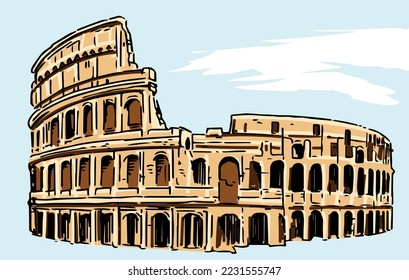 The Colosseum is an oval amphitheatre in the centre of the city of Rome, Italy, just east of the Roman Forum.