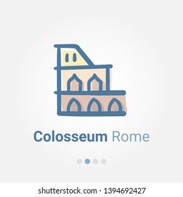 Colosseum roman doodle vector icon