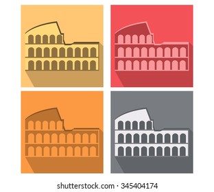 Colosseum in Rome. Illustration in a flat style