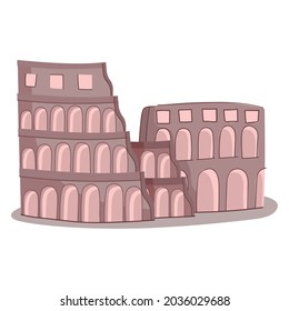 colosseum in rome italy icon isolated