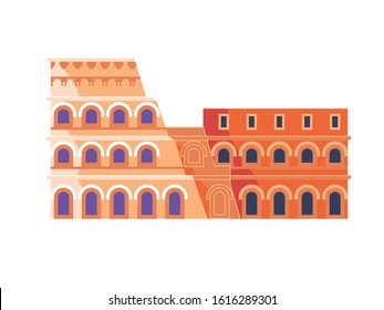 Colosseum in Rome, Italy isolated white
