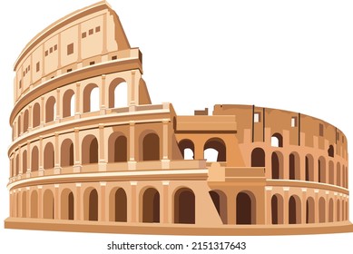 Colosseum Rome Italy Vector Illustration