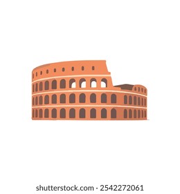 Coliseu, Roma, Itália design de ilustração vetorial em fundo branco.