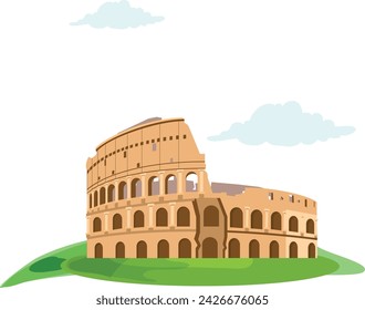 El Coliseo, Roma, Italia. Vector de maravilla mundial