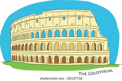 The Colosseum in Rome vector background
