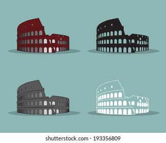 Colosseum in Rome Vector Illustration. 