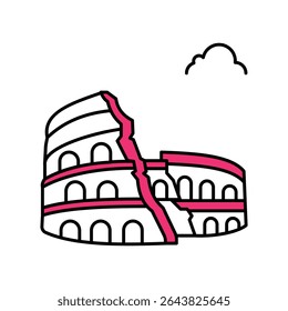 Colosseum Vector Filled outline illustration style icon