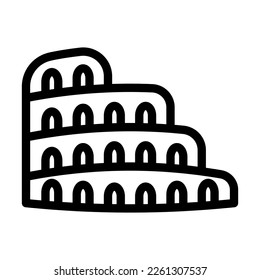 Colosseum Vector Line Icon Design
