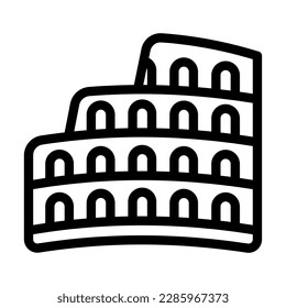 Colosseum Vector Line Icon Design