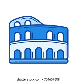 Colosseum vector line icon isolated on white background. Colosseum line icon for infographic, website or app. Blue icon designed on a grid system.