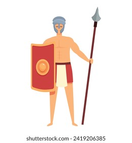 Colosseum warrior icon cartoon vector. Facility old battle. Outdoor battle