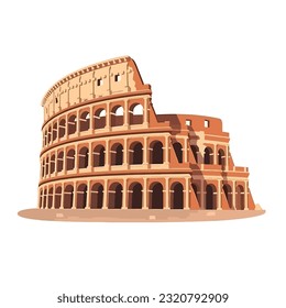 Colosseum wonder of the world, Roman historic architecture colosseum vector icon. 