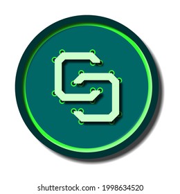 ColossusCoinXT coin sign with shadow. Vector illustration.