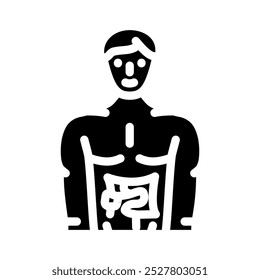 colostomy surgery glyph icon vector. colostomy surgery sign. isolated symbol illustration