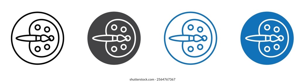 Colou pallete icon flat editable icon mark set.