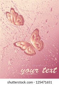 Colouful background with butterflies. Vector