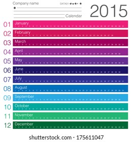 colouful calendar 2015 minimal design