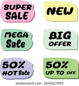 Colouful Ink Paint Brush Circle Frame Design Setage. Conjunto de design de quadro circular com pincel de tinta preta. Elementos de design gráfico desenhados à mão Grunge para caixas de texto de informação, anúncios, ofertas, grande venda, 