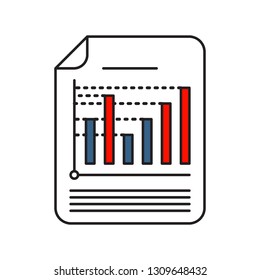 Coloumn Chart icon | Business and Finance - with Outline Filled Style