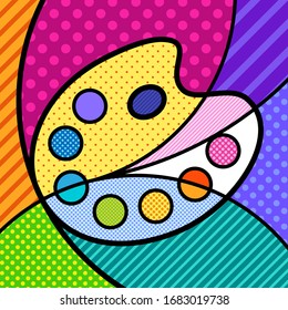 colour artist palette modern pop art vector graphic element for your design. Colourful back to school  concept illustration. 