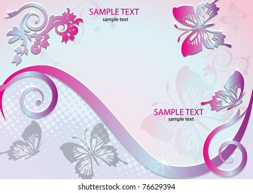 Colour background with butterflies and colours