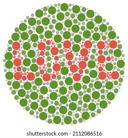 Colour blind test with word LOVE. Love is blind concept. Vector illustration.