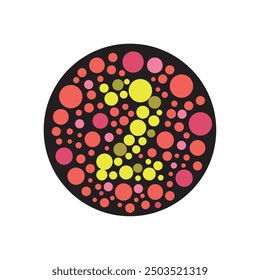 colour blindness test icon isolated