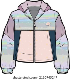 COLOUR BLOCK ZIP UP HOODIE AND SWEATSHIRTS FOR KIDS WEAR VECTOR